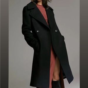 Aritzia Babaton Benton Wool & Cashmere Coat XS in black